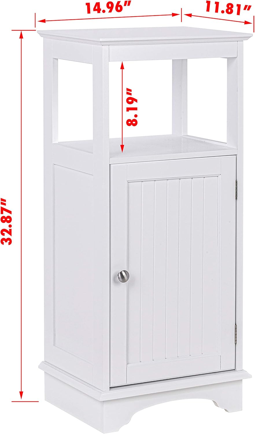 White Pack of 2 Floor Cabinet with Single Door and Shelves S39590