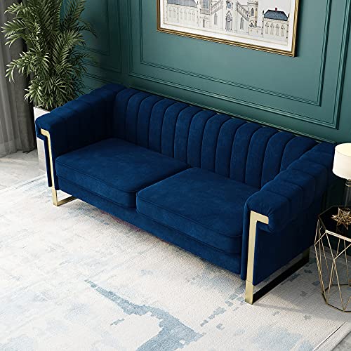 Blue Velvet 3 Seat Couch Sofa O440