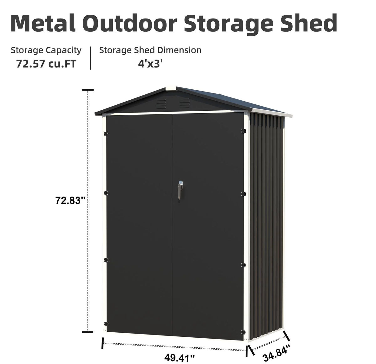 Metal Outdoor Storage Shed 4FT x 3FT U47505
