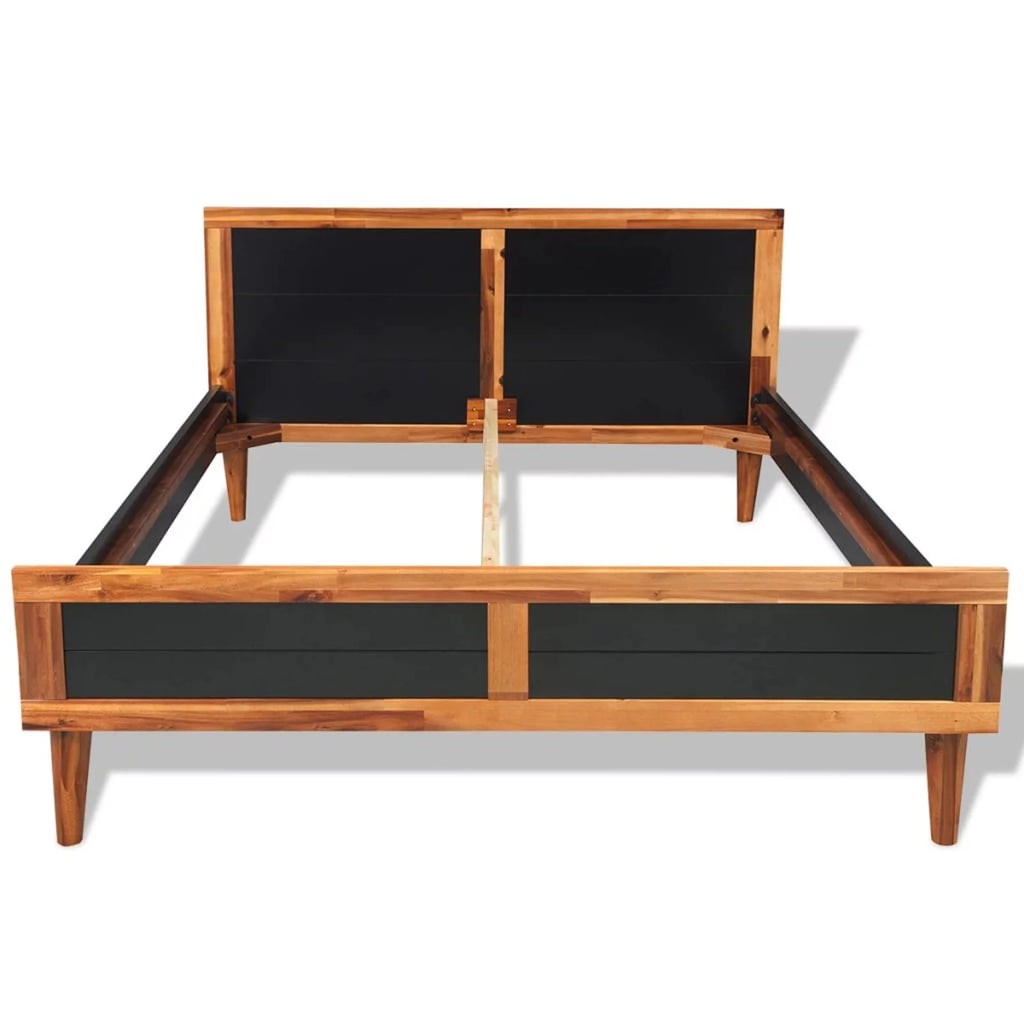 Black Solid Acacia Wood Bed Frame J68167