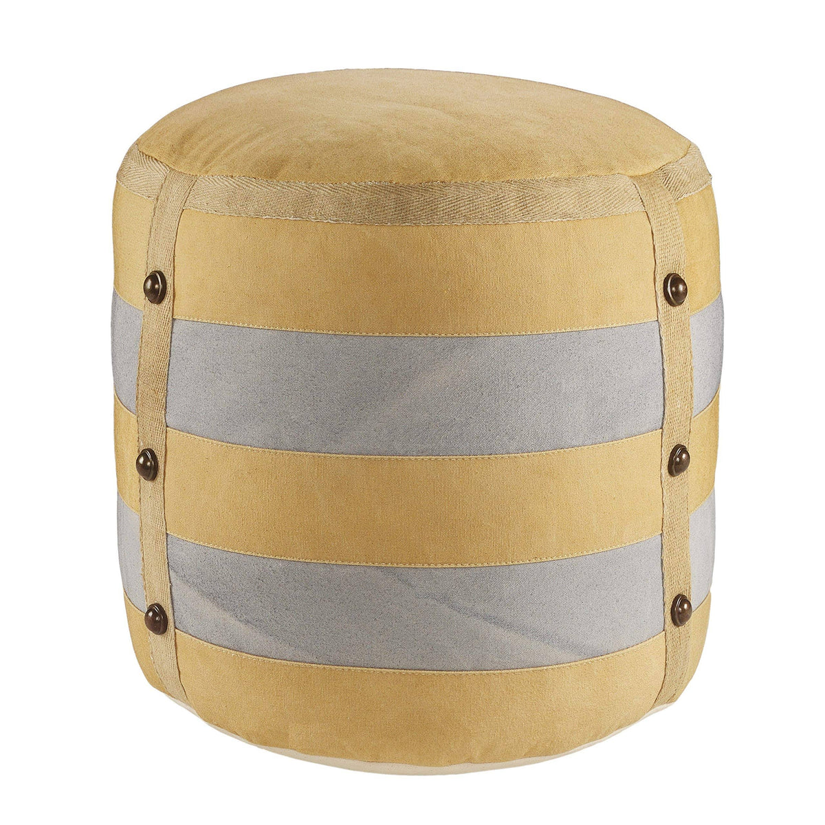 Beige Striped Pouf T283391