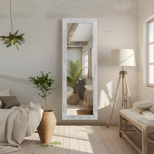 Rustic Farmhouse Full Length Mirror, 64"x21" Wood Frame Floor Mirror H495595