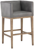 Metal Faux Leather Bar Stool U7760