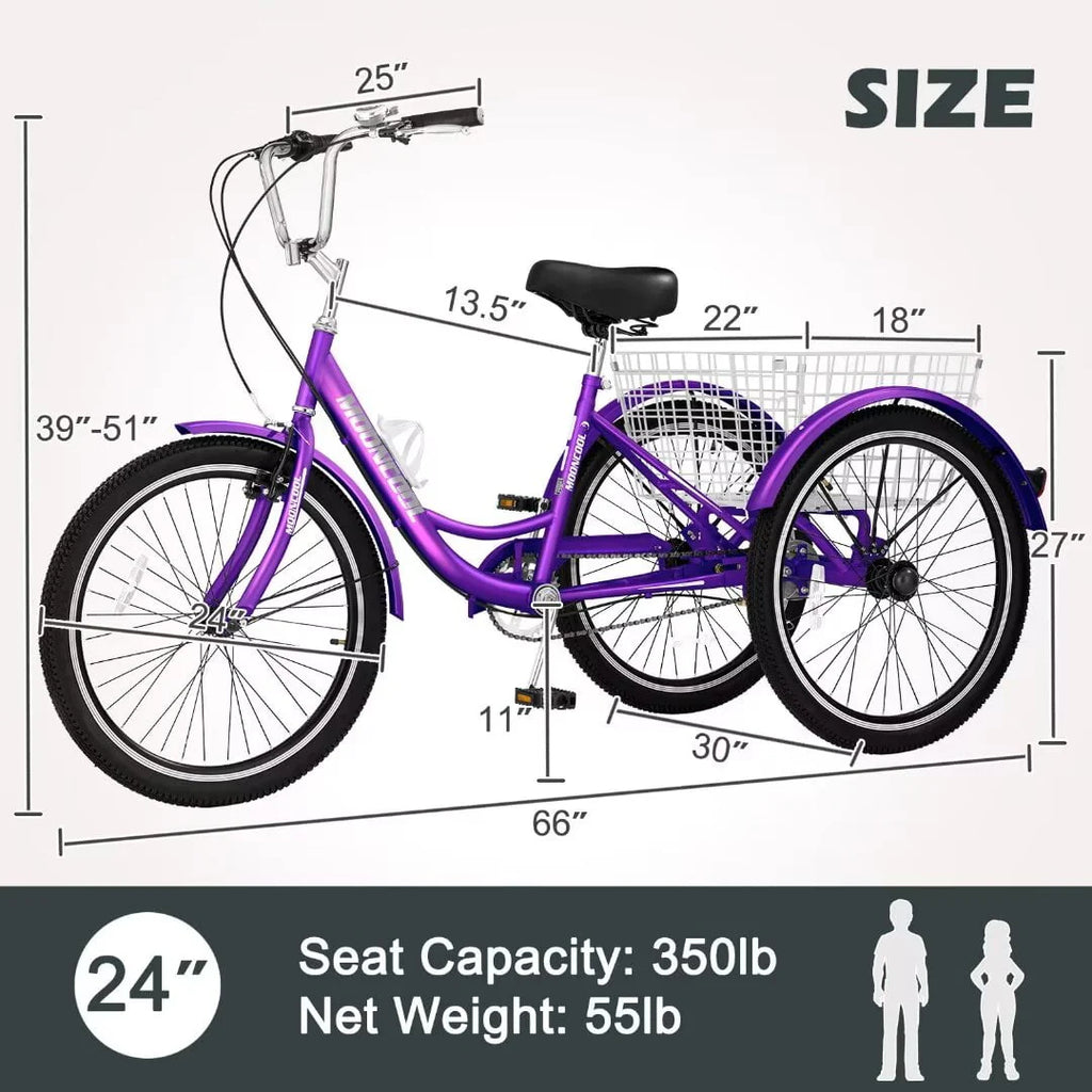 24 Inch 1 Speed Adult Tricycle X32051