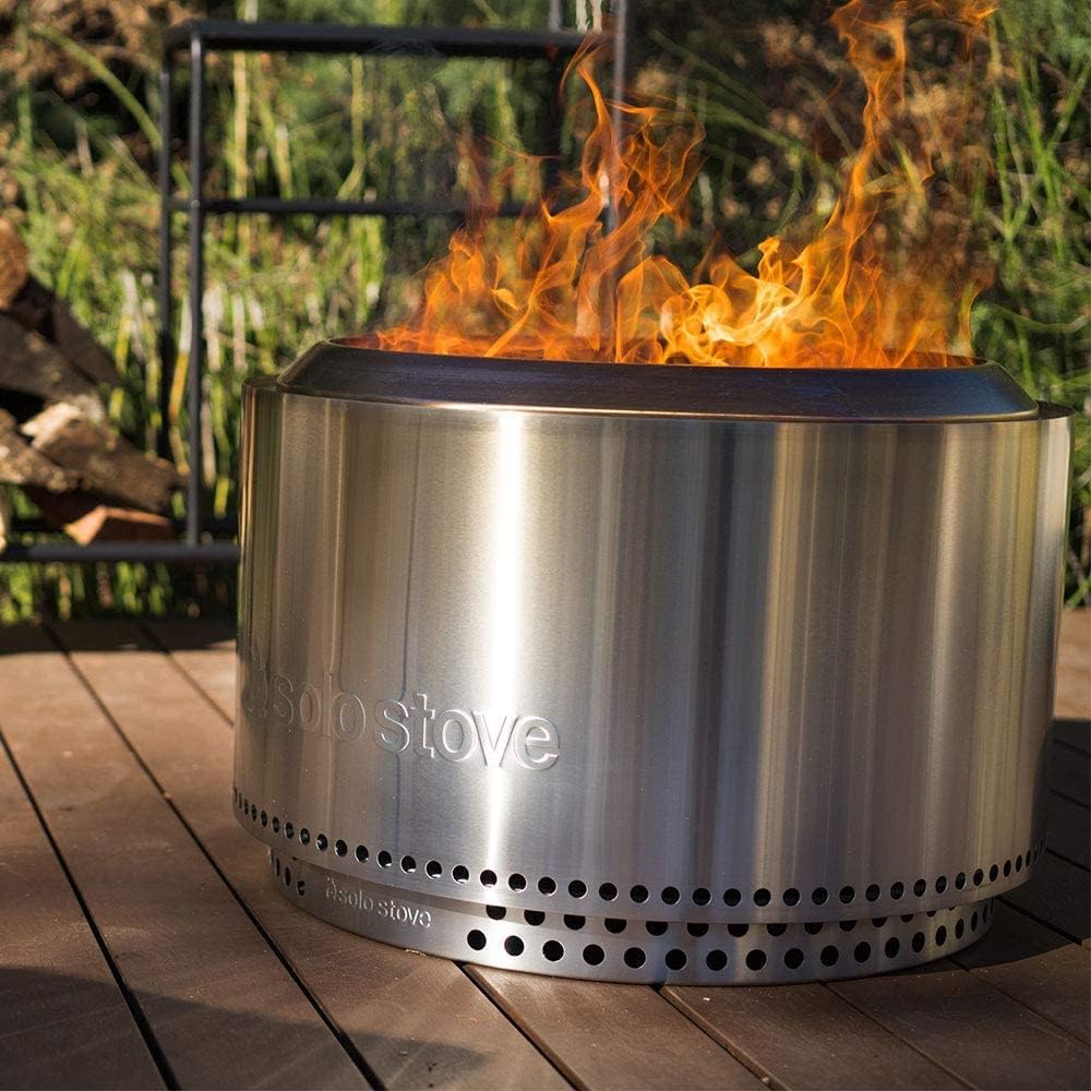 Portable Stainless Steel Fire Pit with Camp Stove Accessories B26683