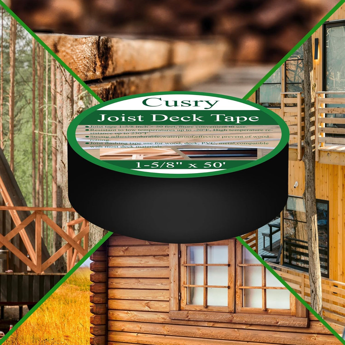 1-5/8" X 50' Deck Butyl Flashing Tape, 8 Packs E301