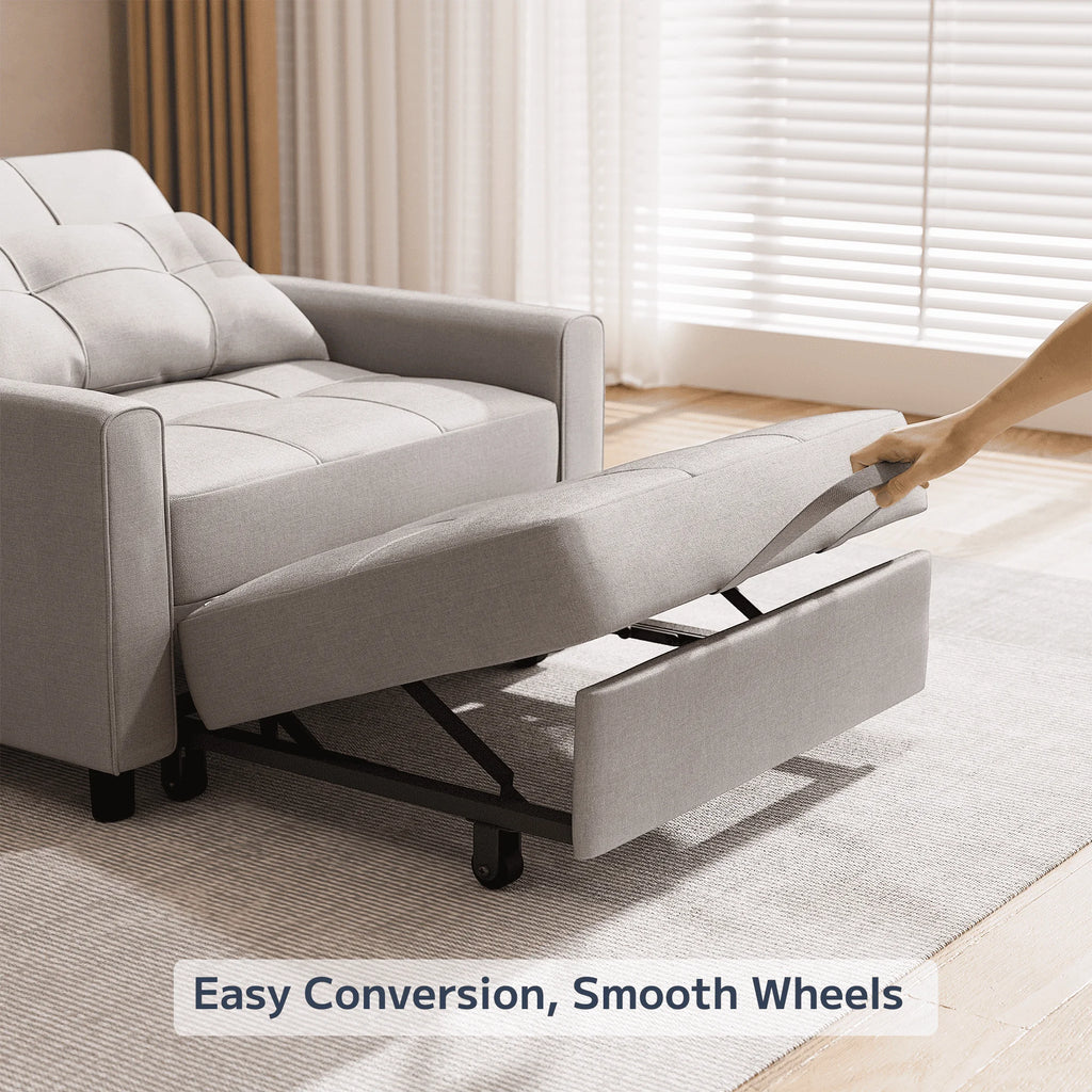 Light Gray 3 in 1 Convertible Sleeper Sofa E411855