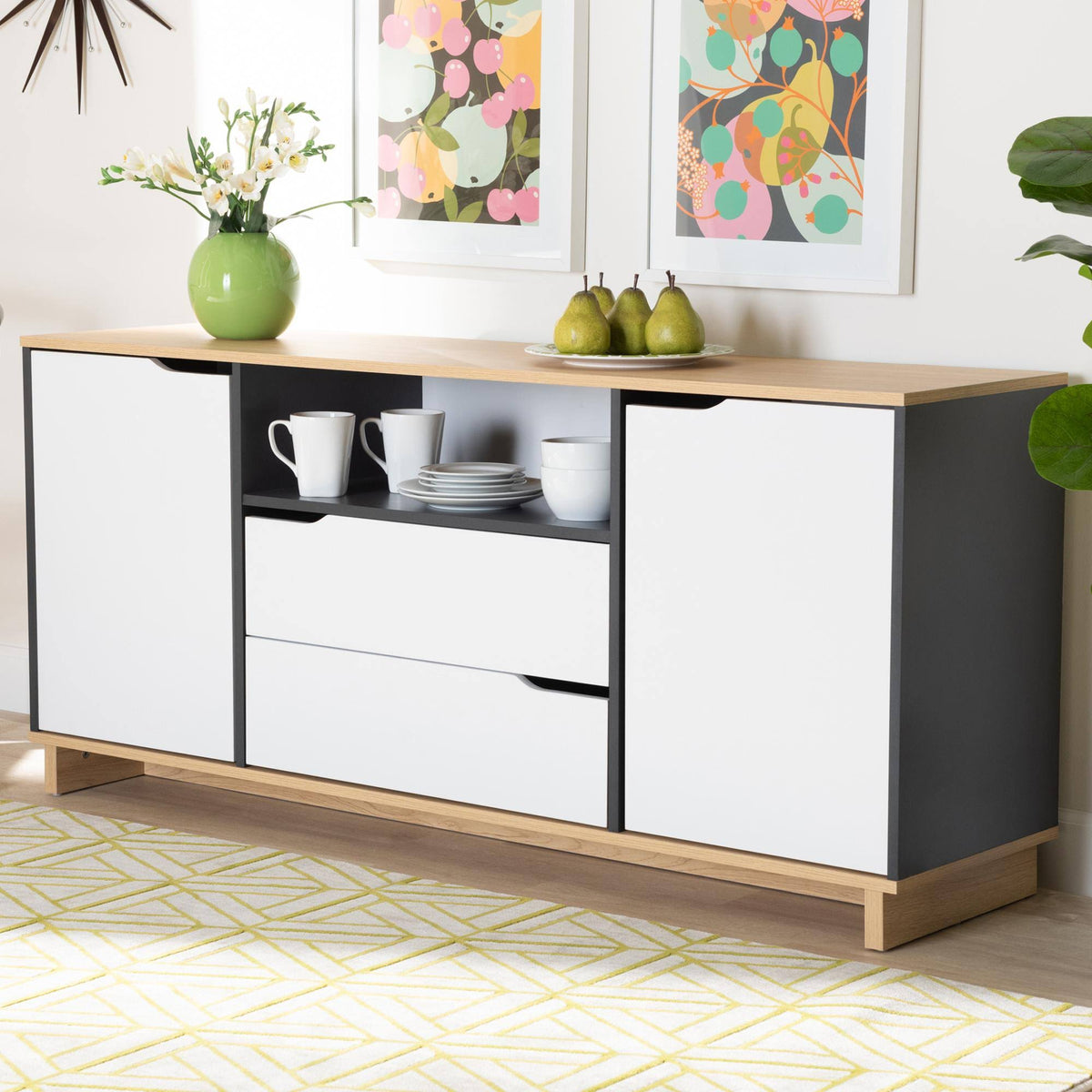 Multicolor 2-Door Wood Sideboard R215536