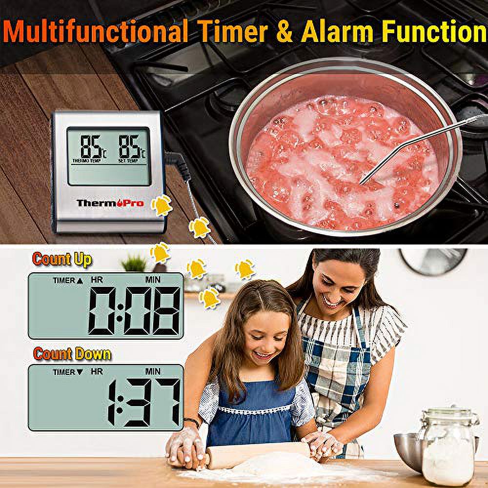 Large LCD Digital Cooking Meat Thermometer with Stainless Steel Probe Q7312