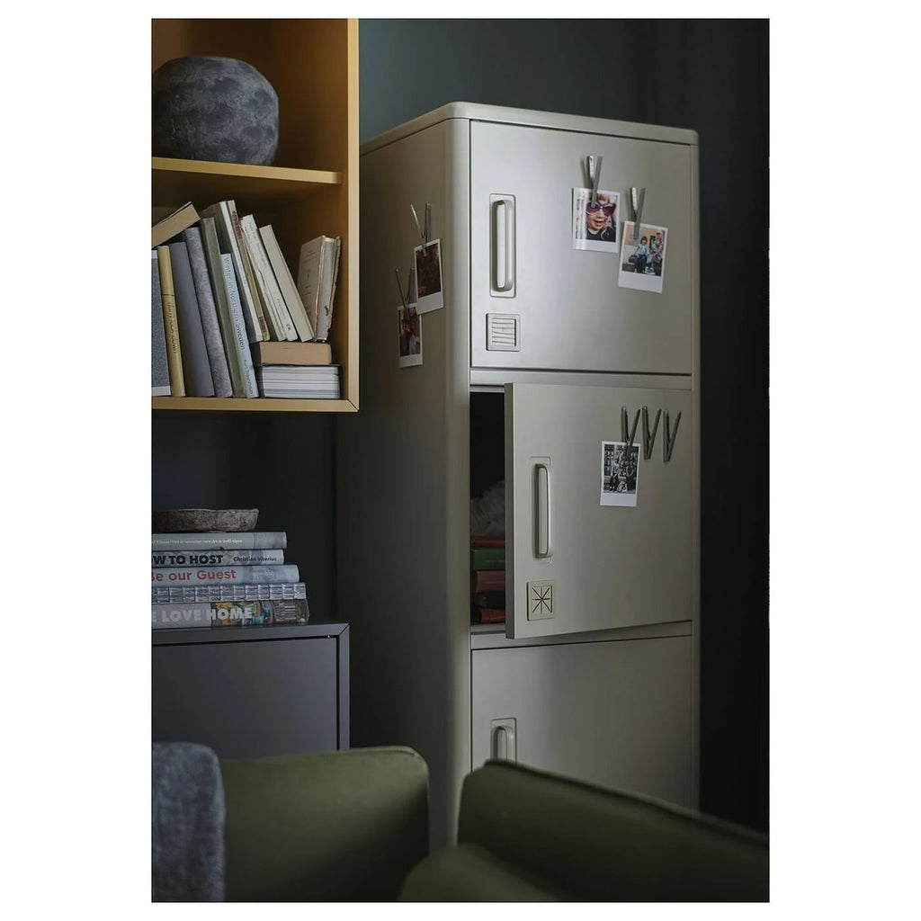 Beige High Cabinet with Drawer and Doors S118