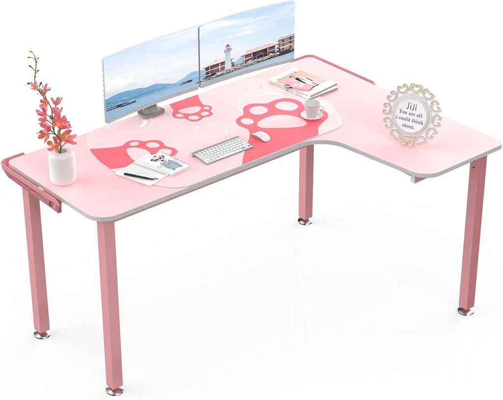 61 Inch Pink L Shaped Gaming Desk X772