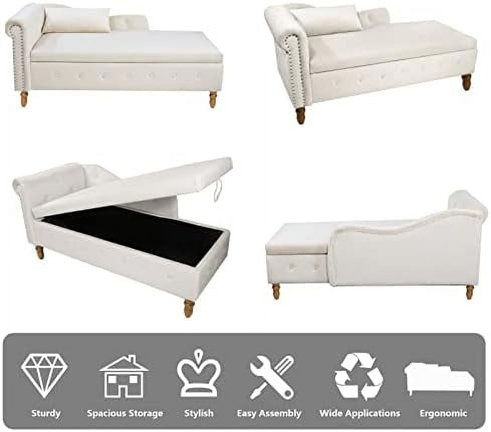 Grey Velvet Tufted Chaise Lounge Chair with Ottoman Bench F3385