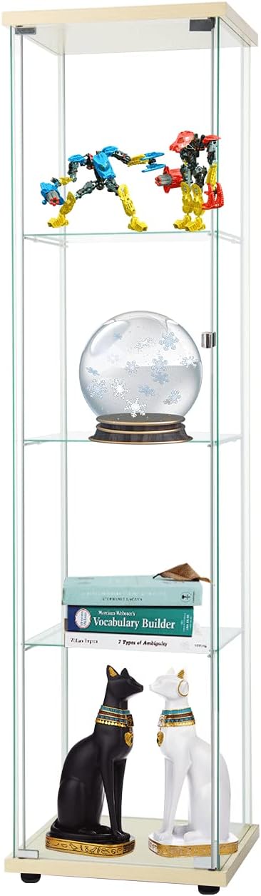4-Shelf Glass Display Cabinet with Door D34761