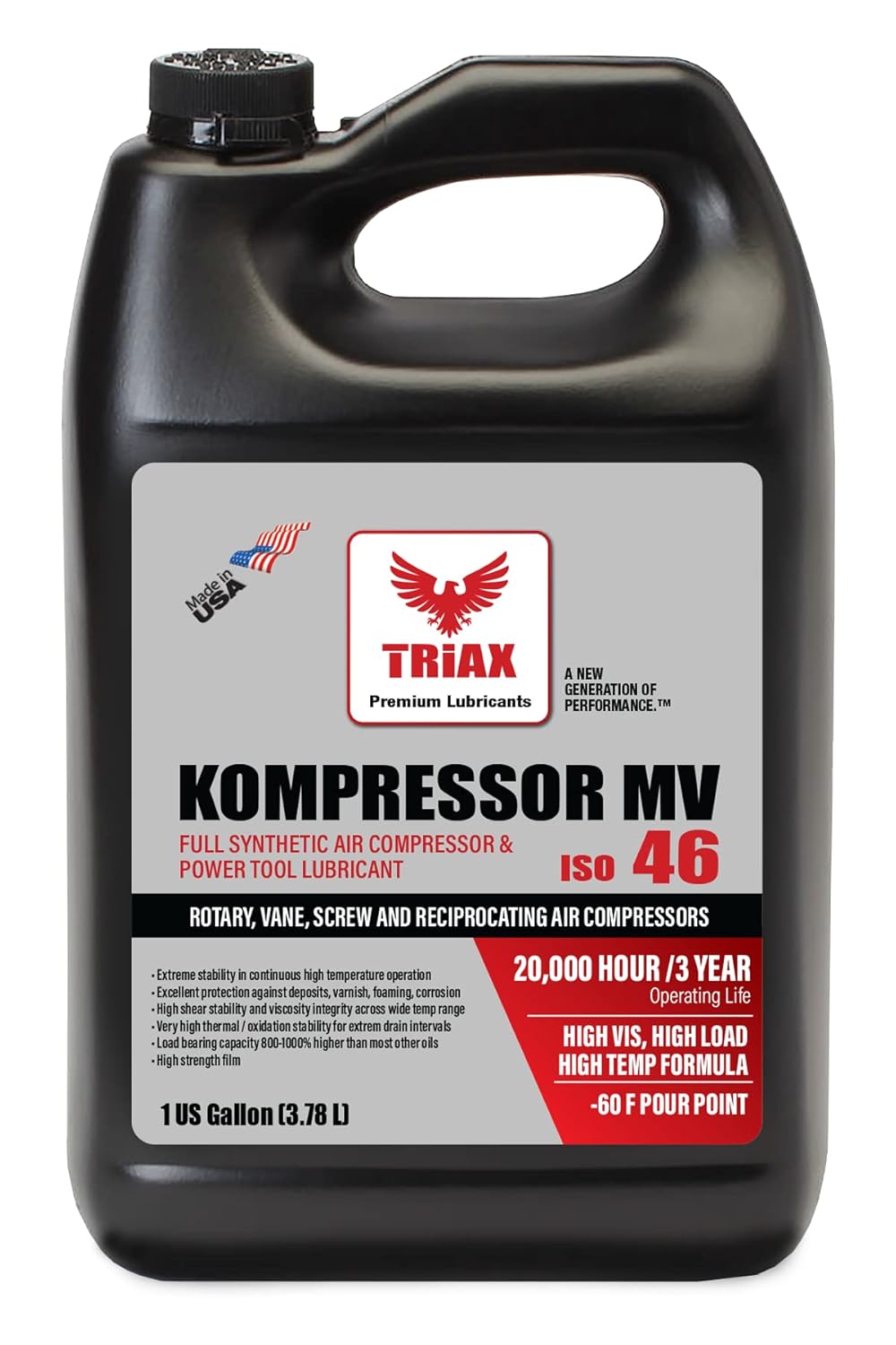 4 Gallon Full Synthetic Air Compressor Oil J57865