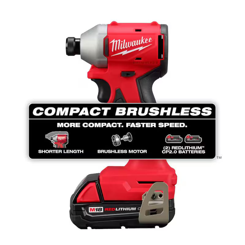 18-Volt Lithium-Ion Brushless Cordless 1/4 in. Impact Driver Kit W3603