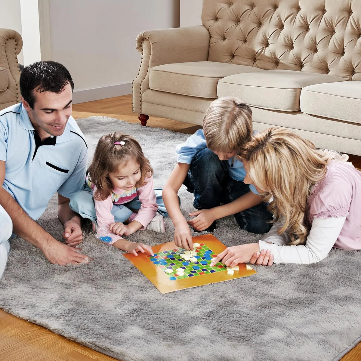 Black Fluffy Shag Area Rug W67545