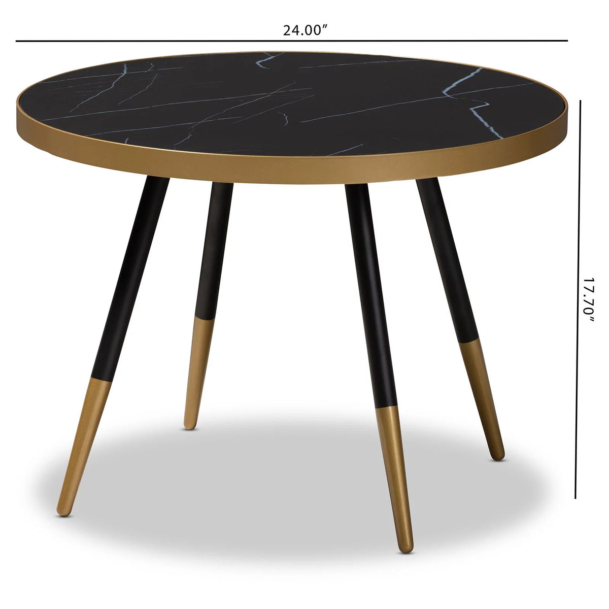 Round Marble Print Metal Coffee Table R93670