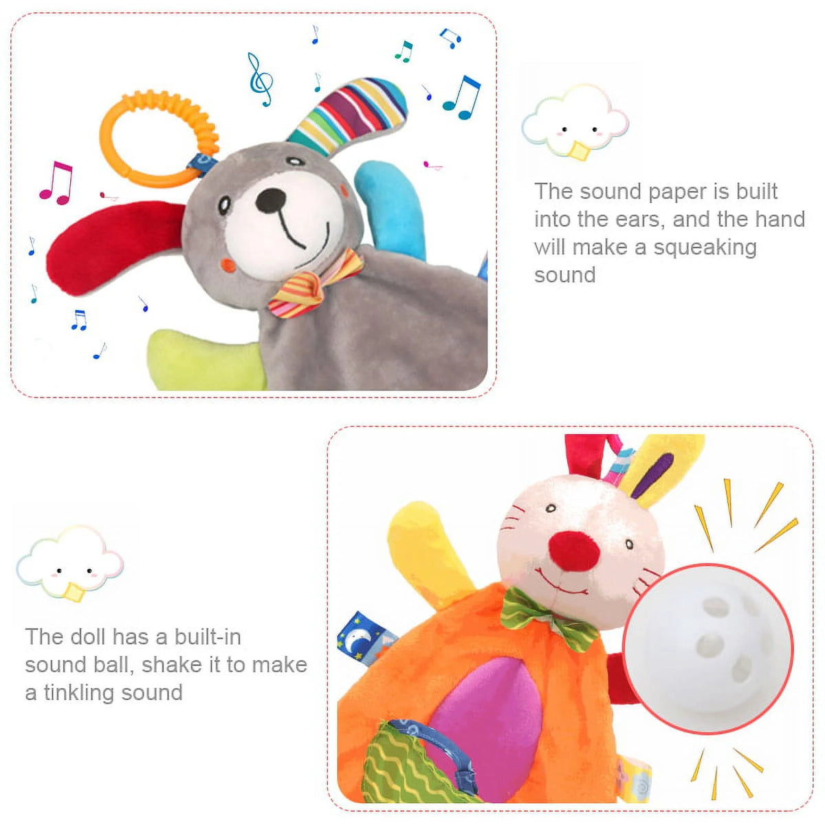 2 Pack Baby Hanging Toys with Teether R306397
