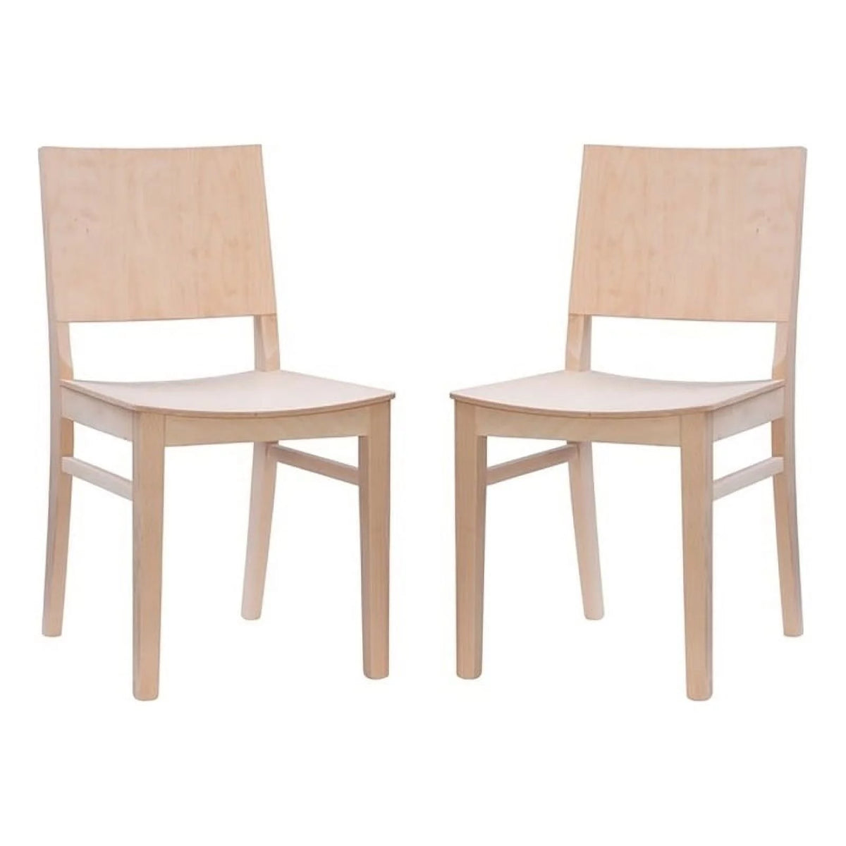 19'' Mid-Century Wood Side Chair Set of 2 L4425