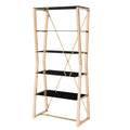 Gold 4-Shelf Steel and Glass Bookcase E703872