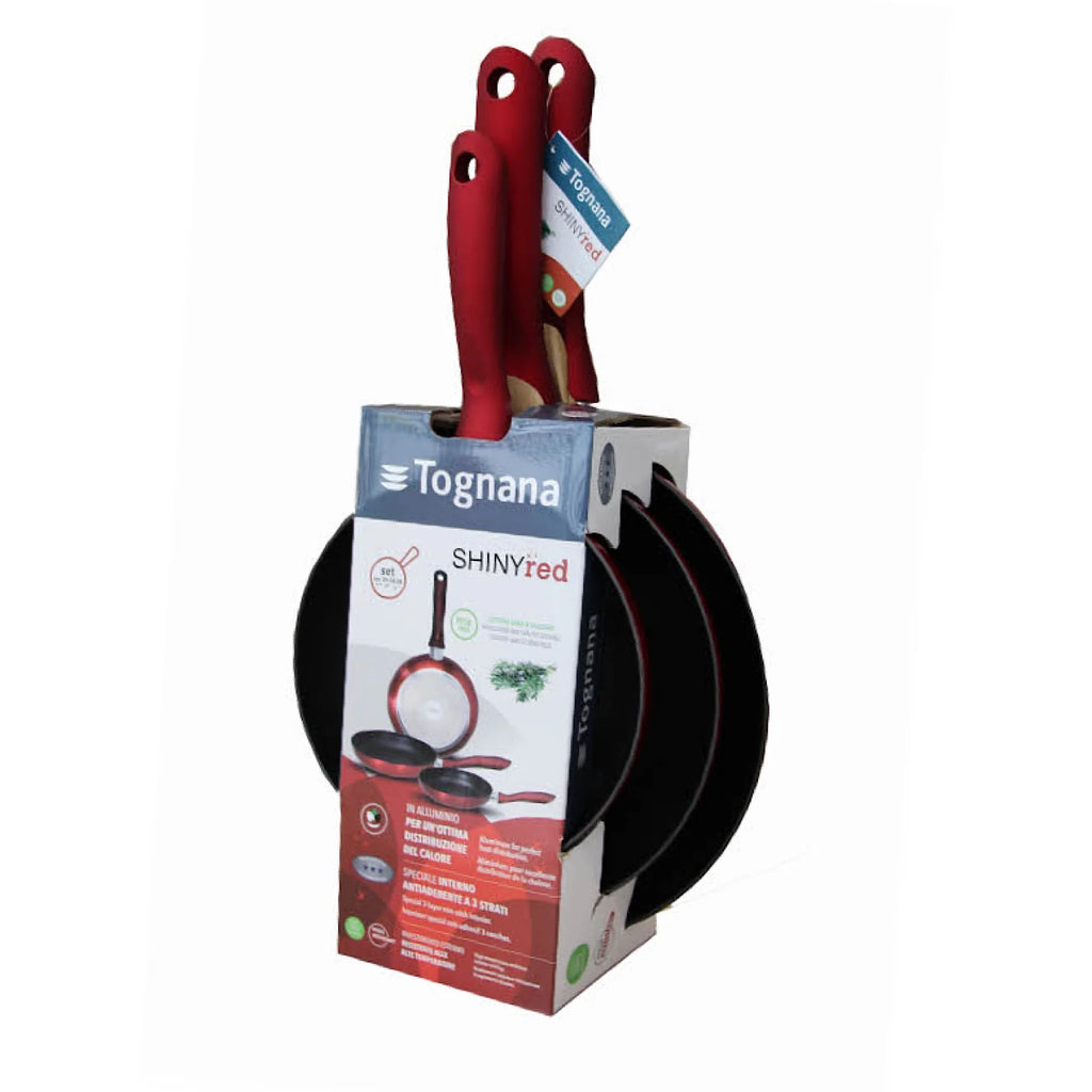 Red 3 Pans Set 20-24-28cm J487