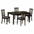 5 Piece Rectangular Dining Table Set with Faux Leather Seat Chairs F2158