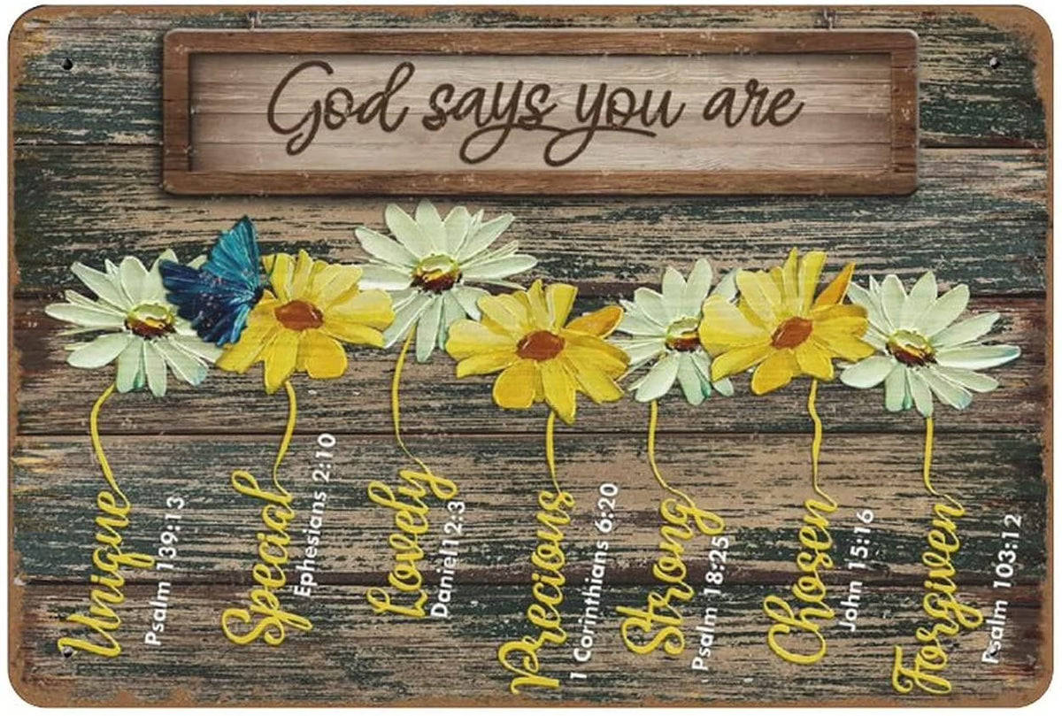 Vintage Daisy Flower Metal Tin Sign 8"x12" Y4114