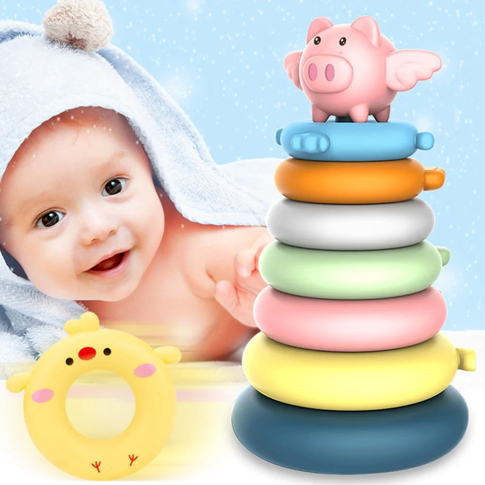 7 Pcs Soft Stacking Rings Toy D128095