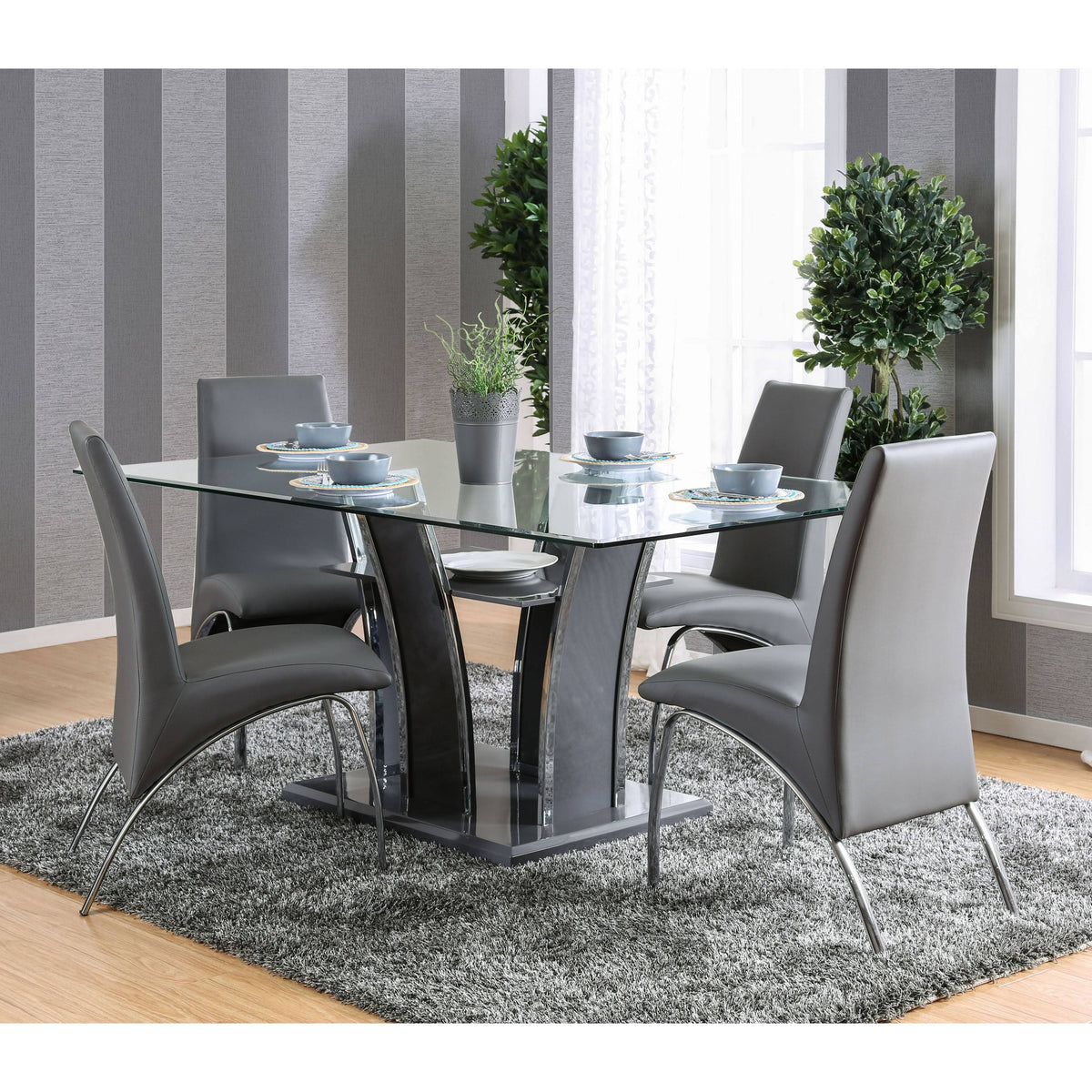 White Faux Leather Dining Chair Set of 2 M949643