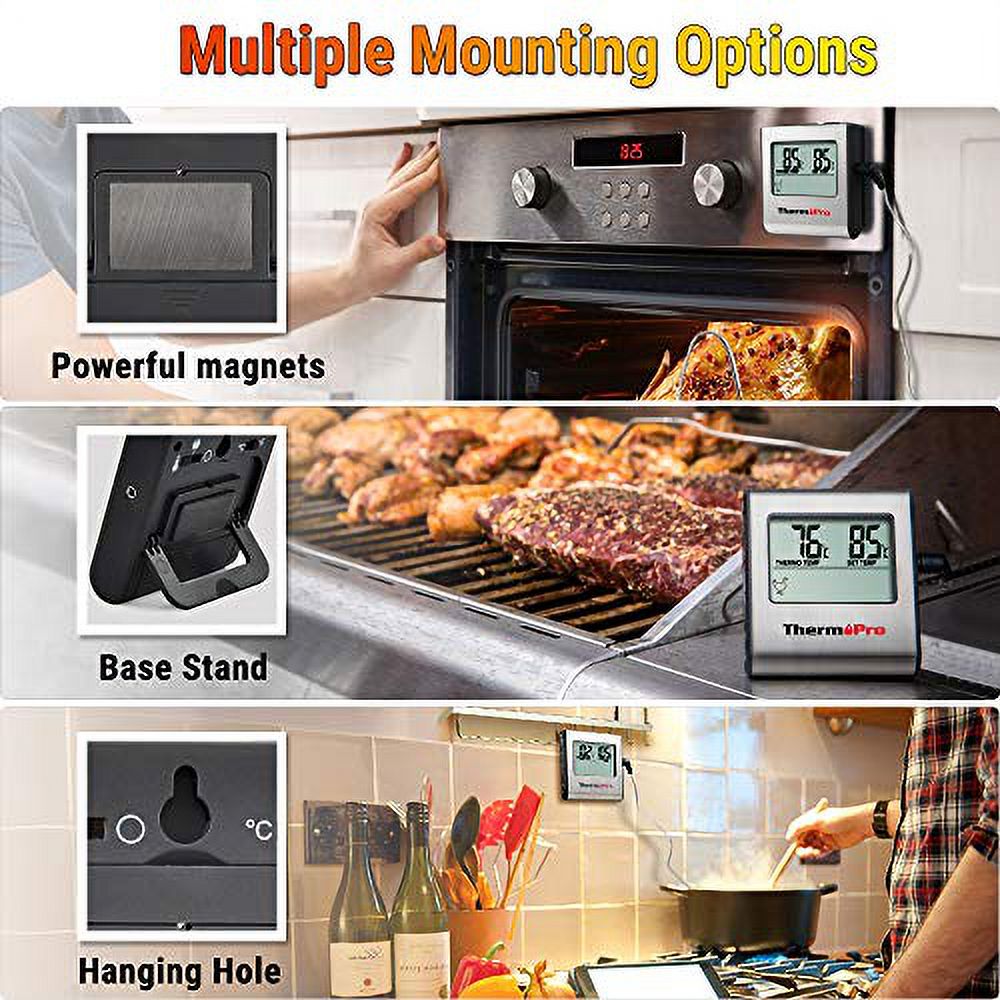 Large LCD Digital Cooking Meat Thermometer with Stainless Steel Probe Q7312