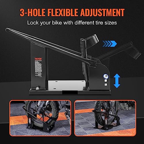 Heavy-Duty Steel Motorcycle Wheel Chock with 3 Adjustable Holes T498