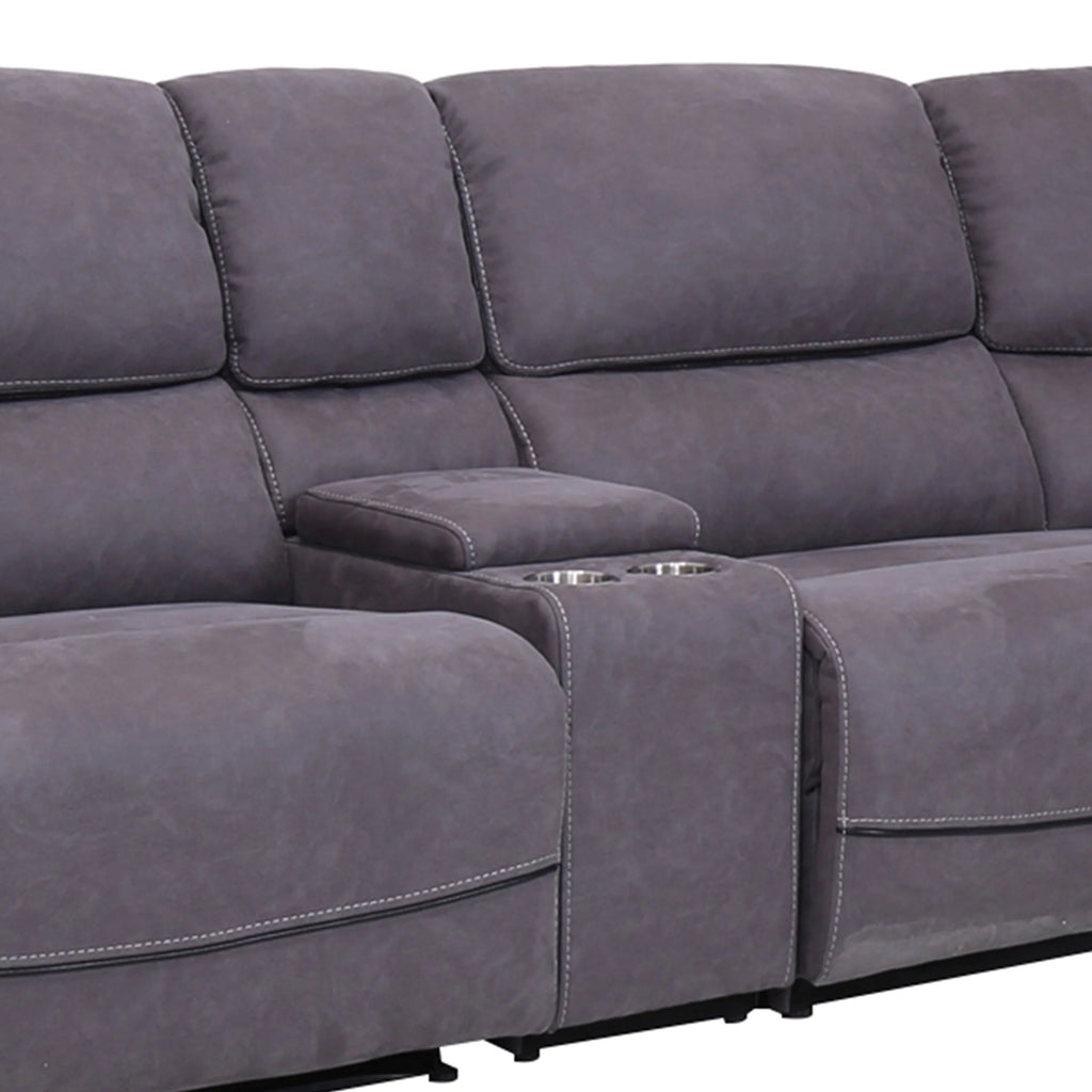 Gray Fabric Power Reclining Sectional D554365