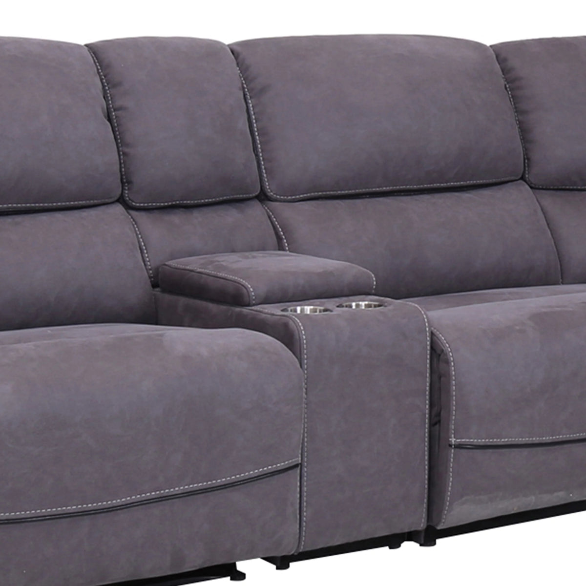 Gray Fabric Power Reclining Sectional D554365