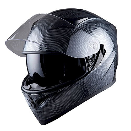 Full Face Dual Visor Motorcycle Helmet with Bluetooth Headset E729416