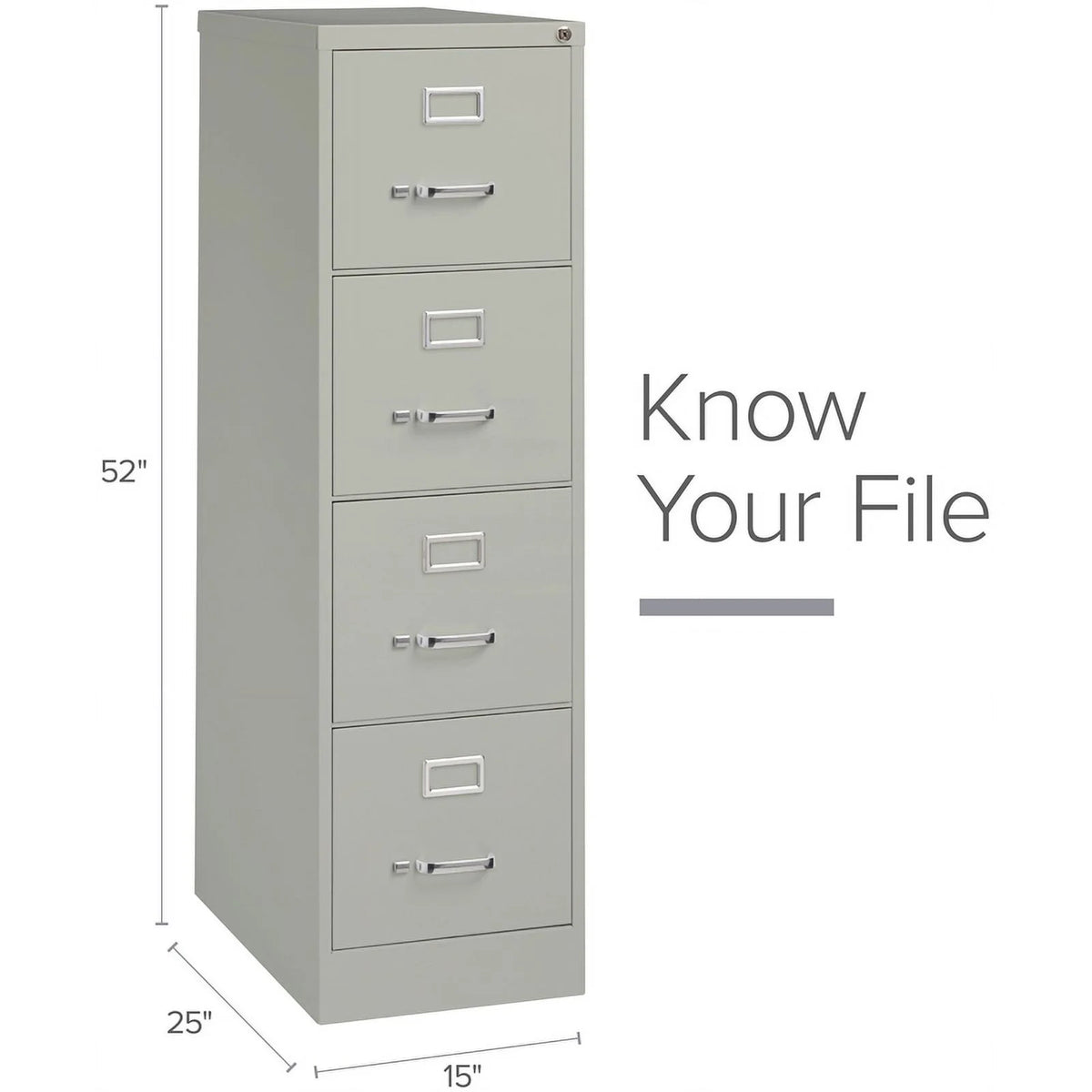 25" 4-Drawer Metal Vertical File Cabinet in Gray H409