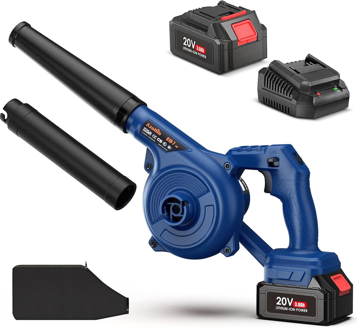 20V Cordless 2-Speed Leaf Blower with 3.0Ah Battery and Charger S337177