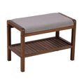 Solid Bamboo Padded Bench Dark Brown D439