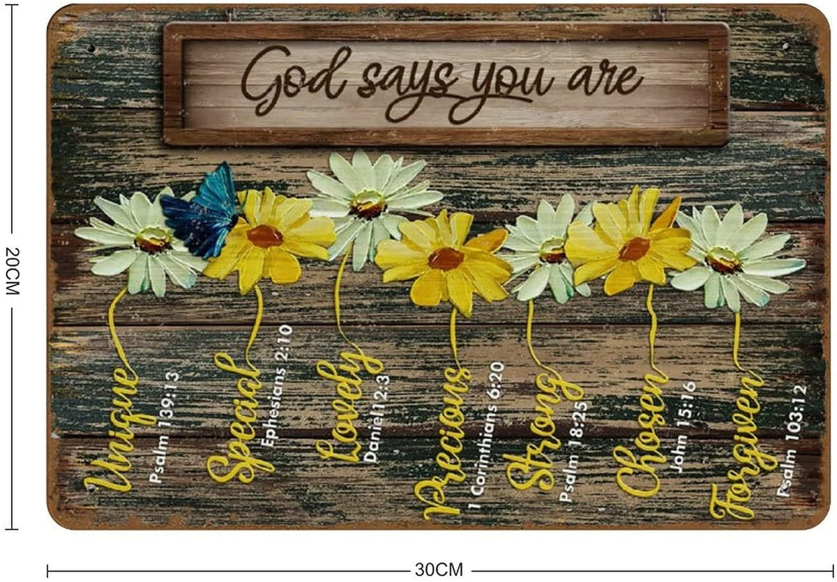 Vintage Daisy Flower Metal Tin Sign 8"x12" Y4114