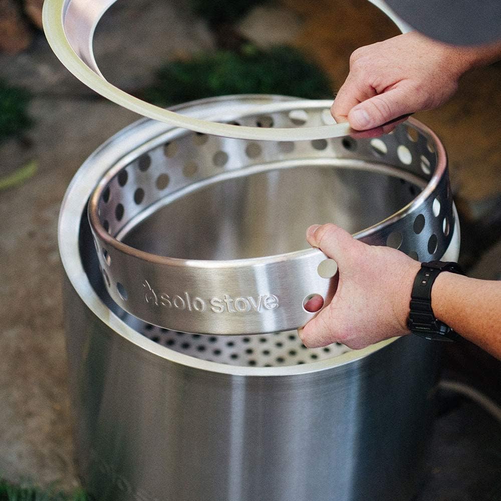 Portable Stainless Steel Fire Pit with Camp Stove Accessories B26683