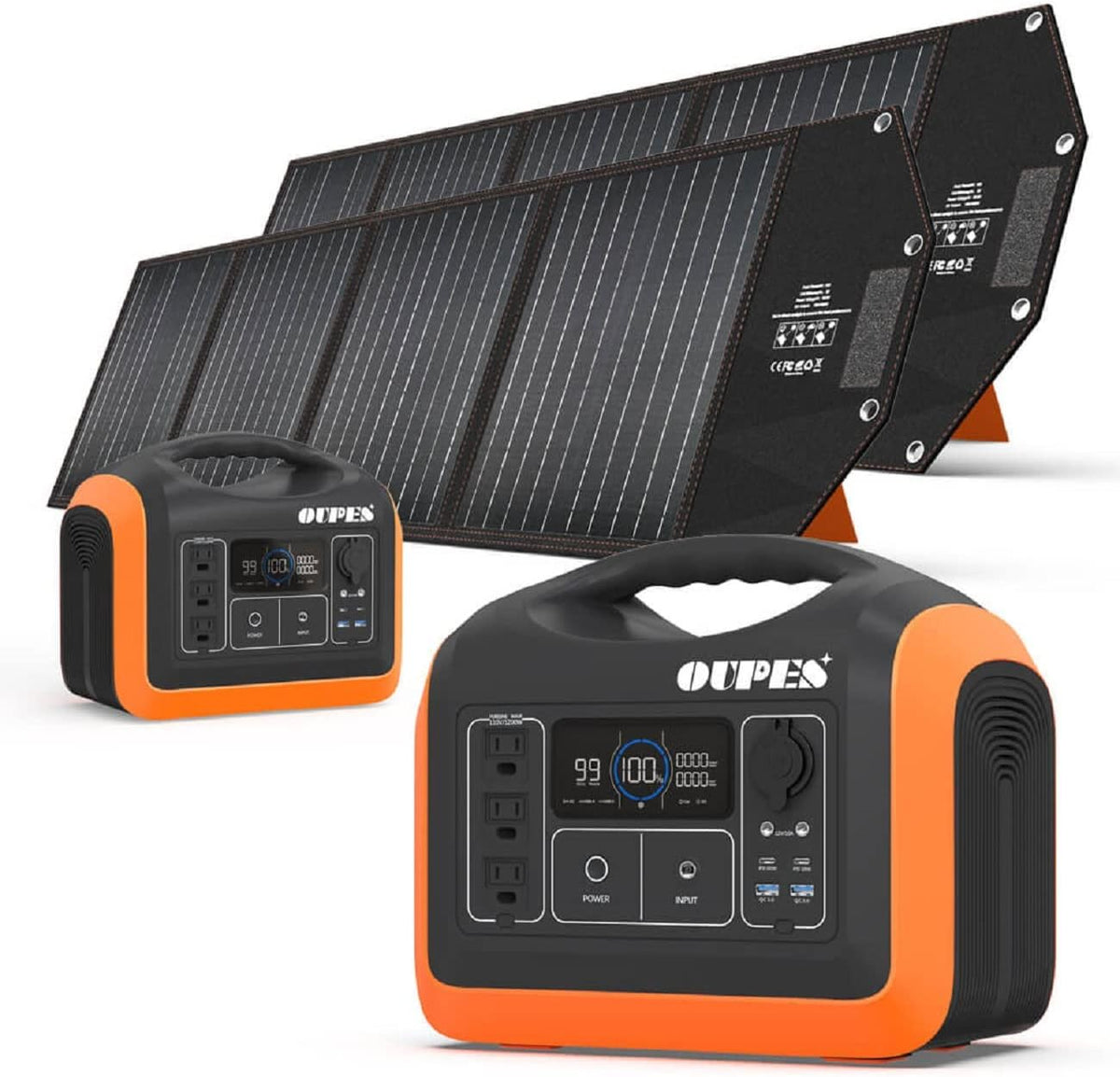 1200W Portable Power Station with 200W Solar Panel, 992Wh Battery, 3 AC Outlets L860