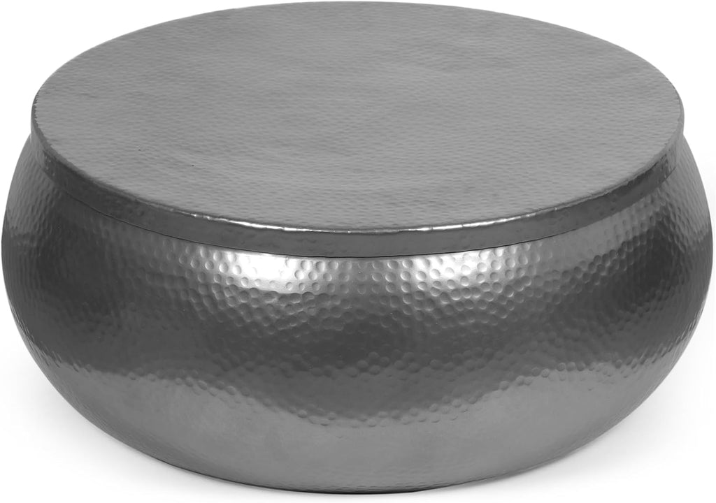 29" Solid Aluminum Round Drum Coffee Table H858293