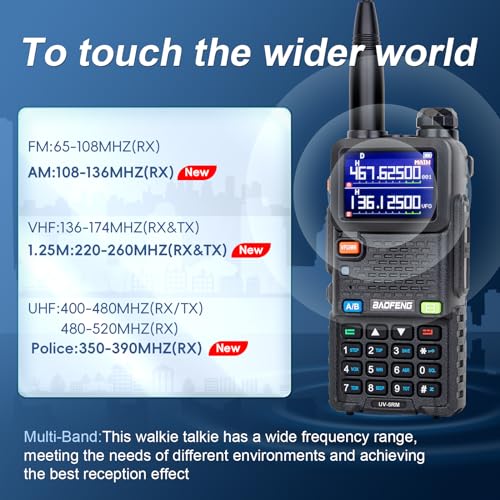 Ham Radio 10W VHF/UHF 8 Bands Two Way Radio Handheld with 2500mAh Battery V5607