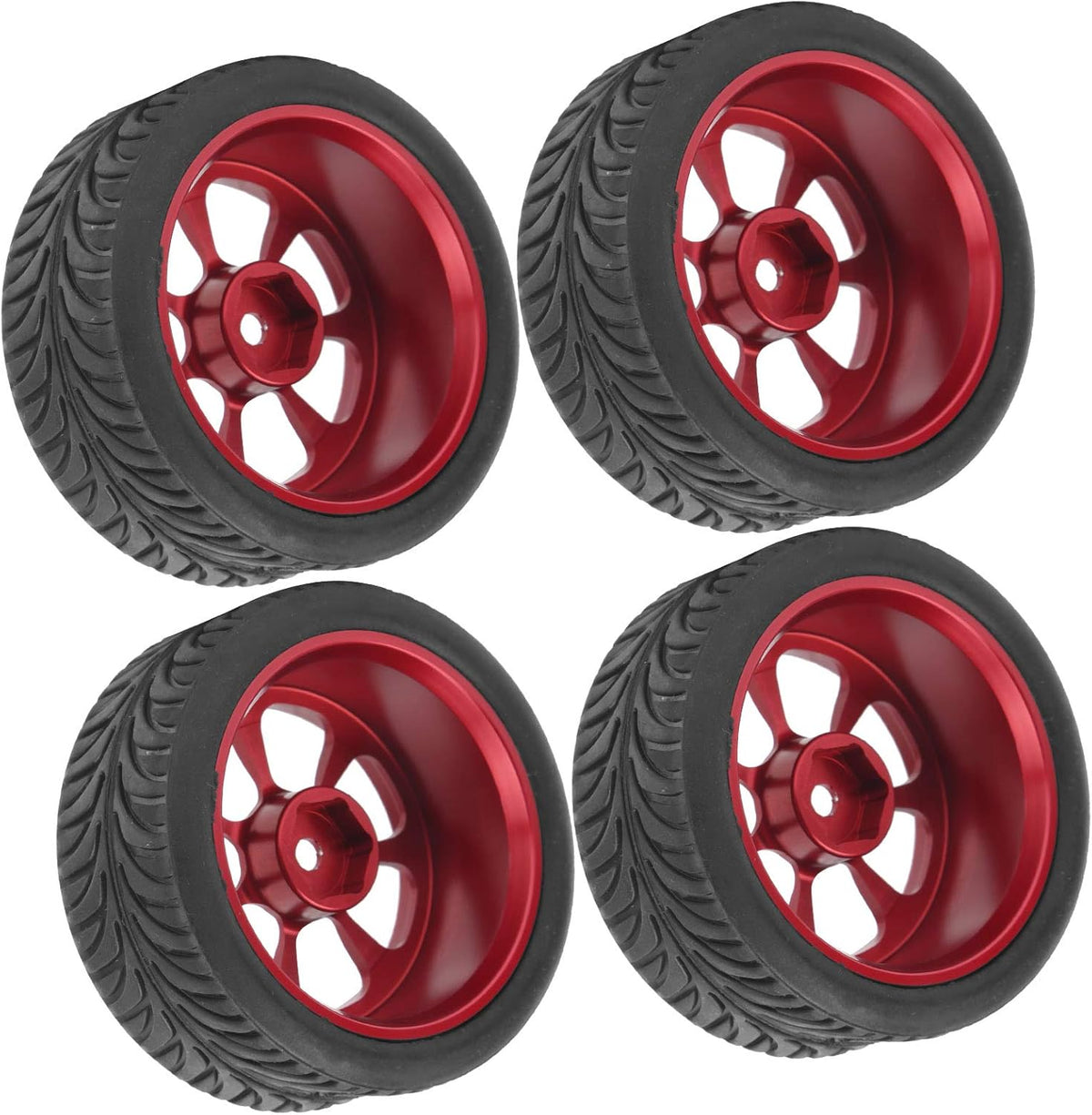 4Pcs Metal Wheel Rims Tires with Adapter for RC Car I1504