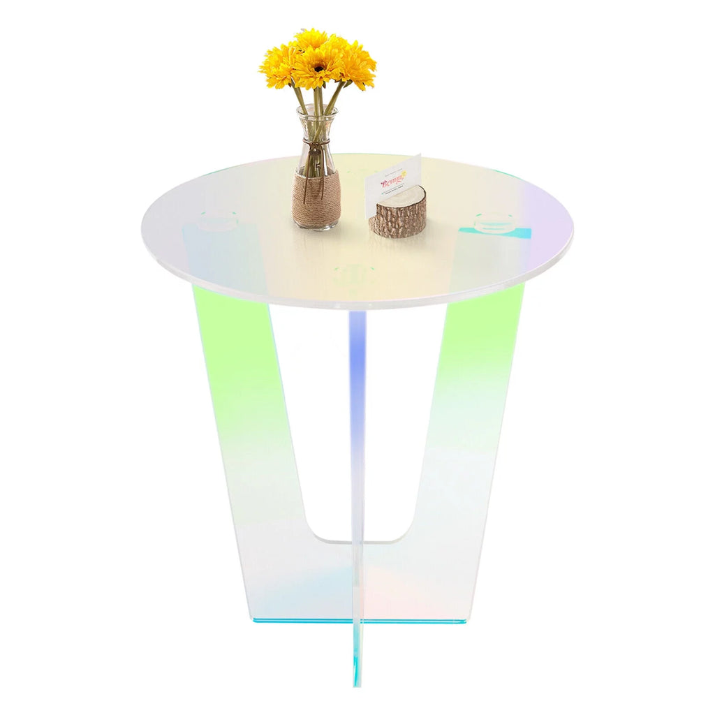 18 inch Acrylic Iridescent Side Table U12619