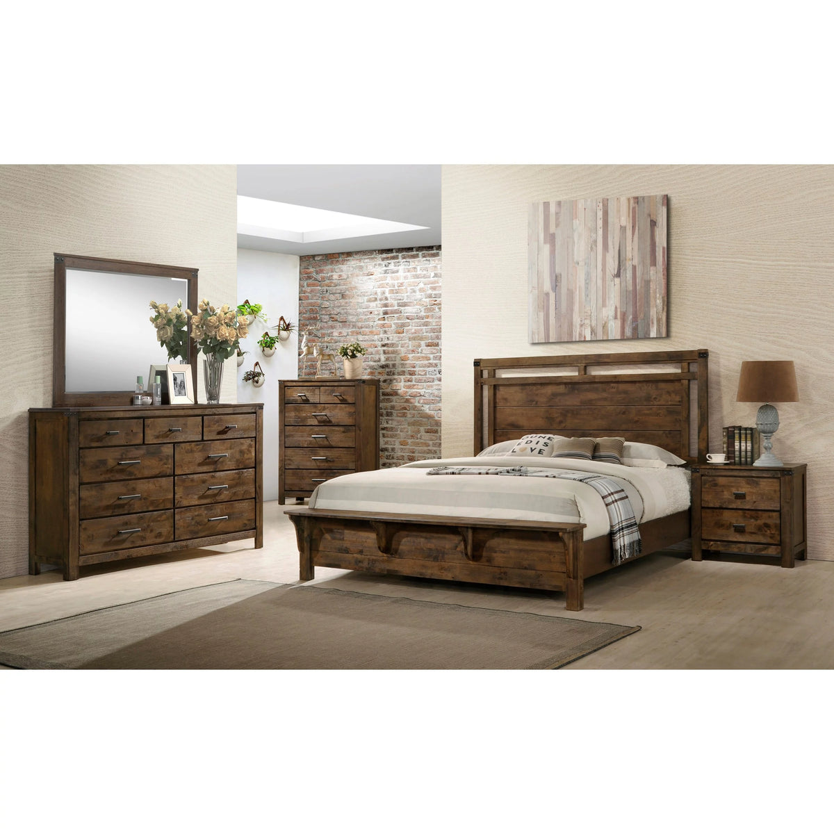 King Size 5pc Wooden Bedroom Set E91735