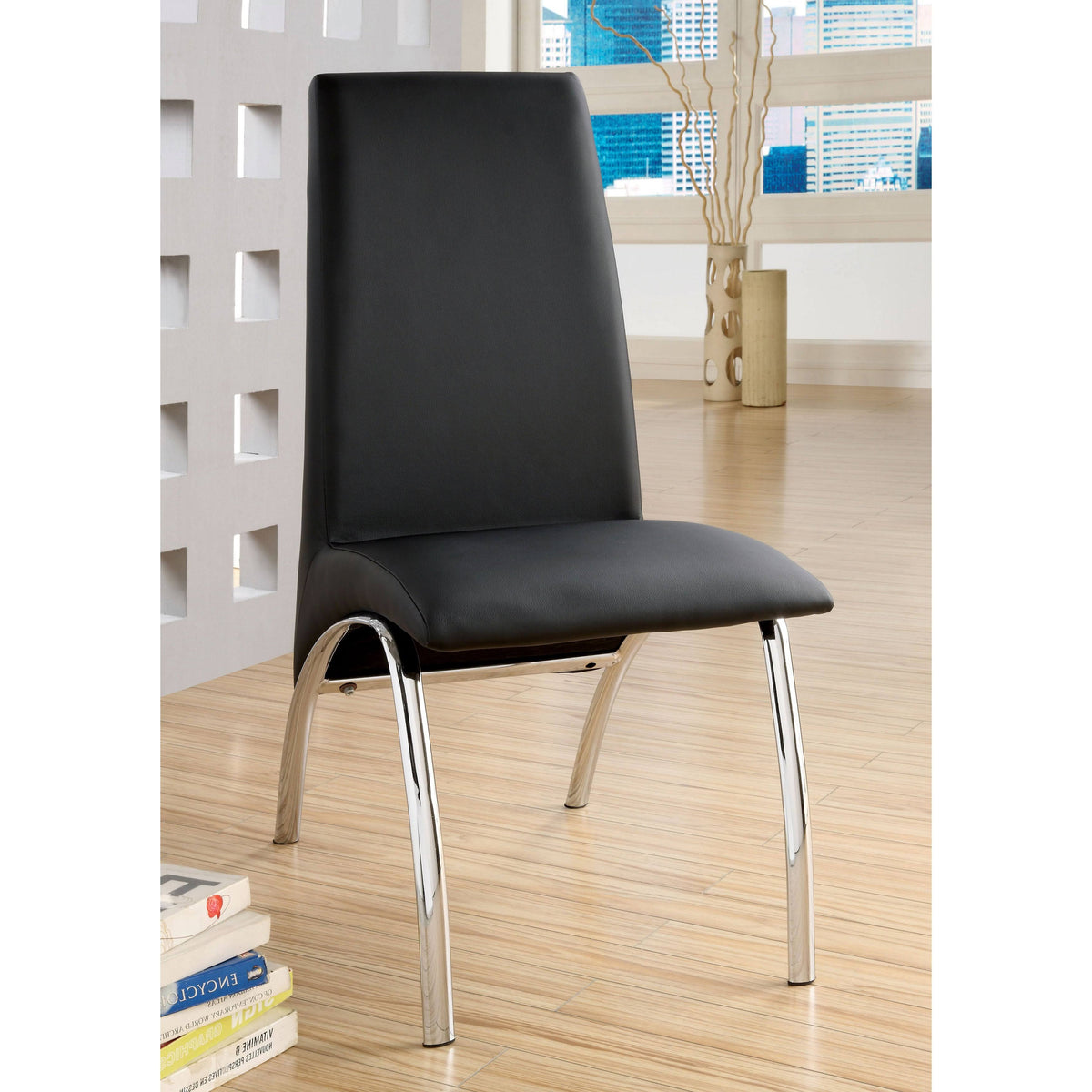 White Faux Leather Dining Chair Set of 2 M949643