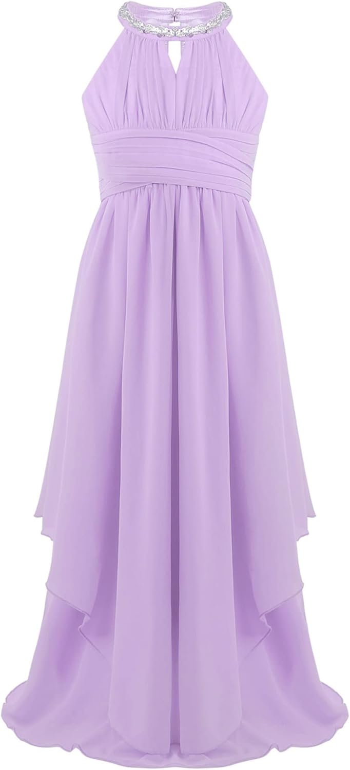 Lavender Floral Lace Long Romper Dress P977