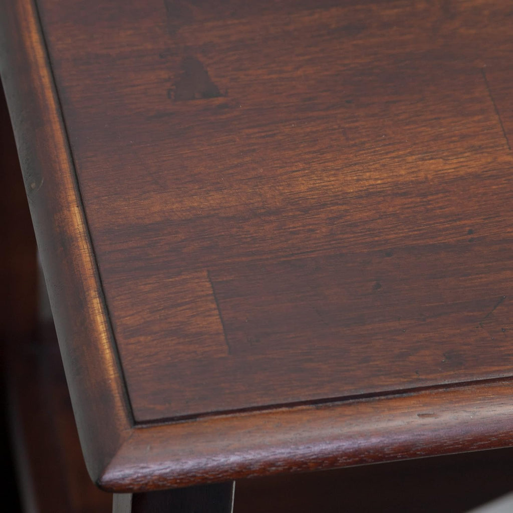 Brown Mahogany Acacia Wood Accent Table with Bottom Drawer C7080