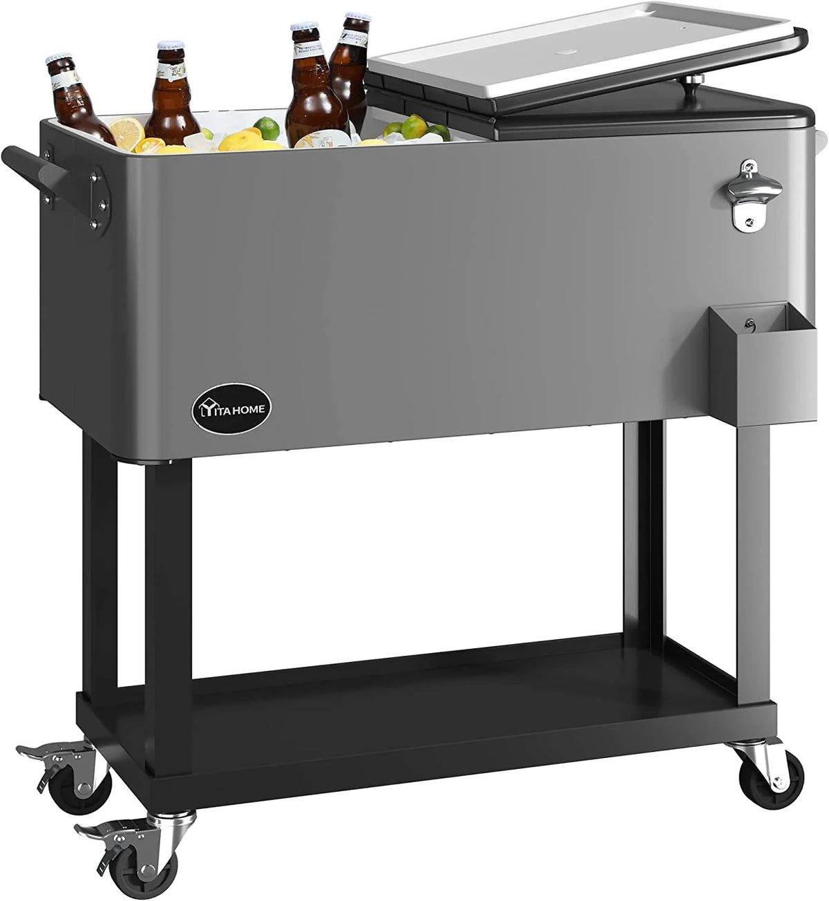 80 Quart Rolling Cooler Cart with Wheels U817