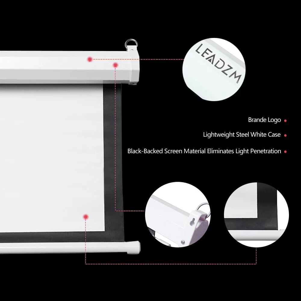 Motorized Projector Screen with Remote Control Matte White V153110